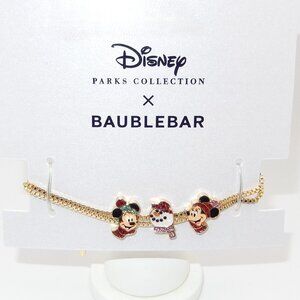 BaubleBar Mickey & Minnie Mouse Holiday Homestead Bracelet, Limited Edition 2023